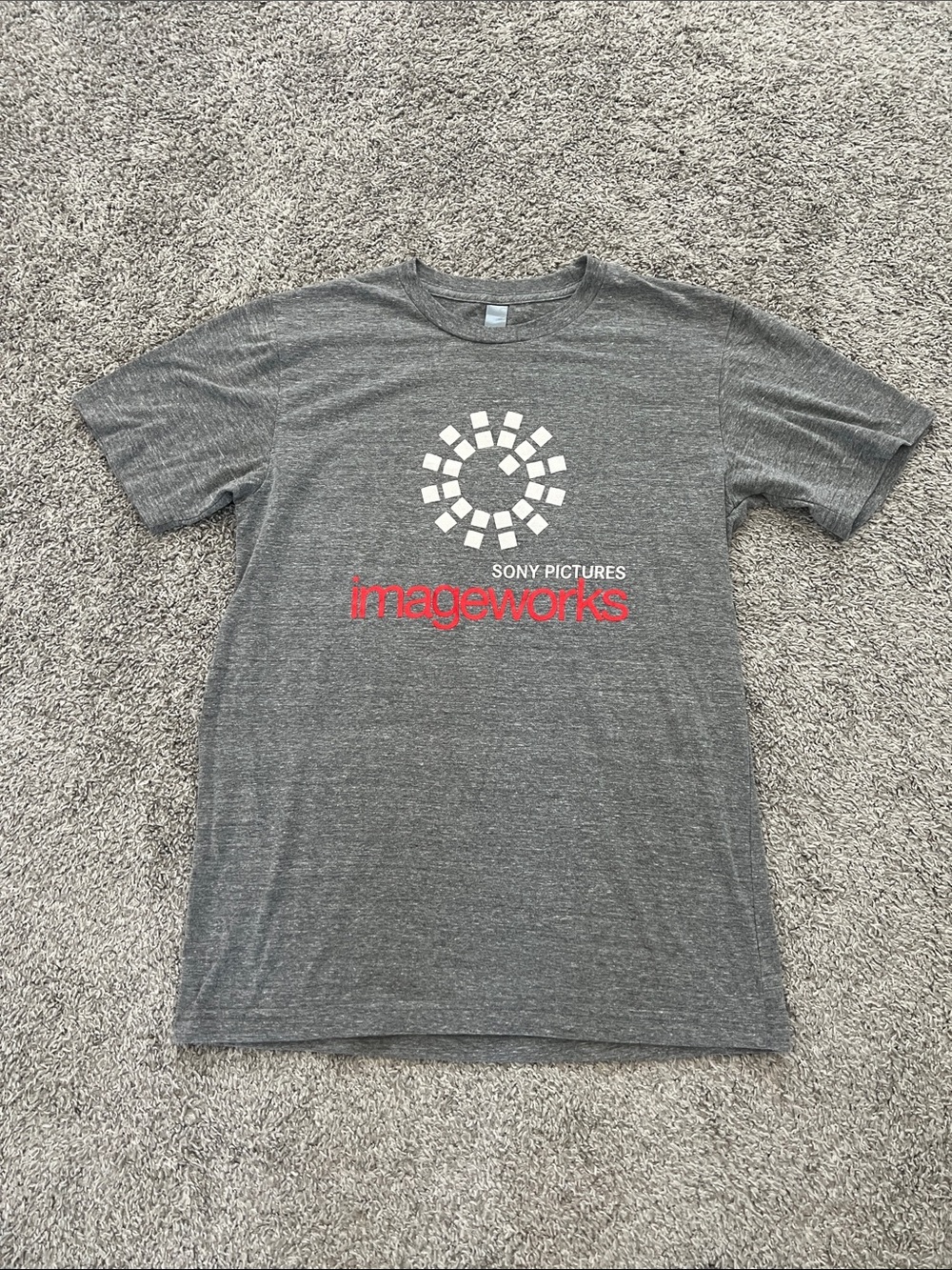 Sony Pictures Gray Heather Tee with White Emblem & Red 'imageworks' Logo Size -M